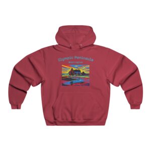 Olympic Peninsula Graphic Hoodie for Nature Lovers | Cozy Sweatshirt for Camping, Hiking, or Casual Wear | Gift for Adventurers